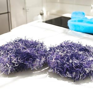 Knit Dish, Pot Scrubby Set Of 2 Grape