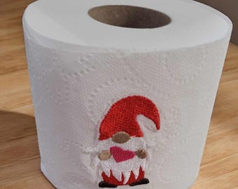 Toilet Paper Gift, Embroidered Gnome Bathroom Decor