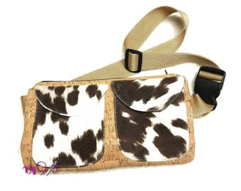 Cow Fur Cork Fabric Fanny Pack