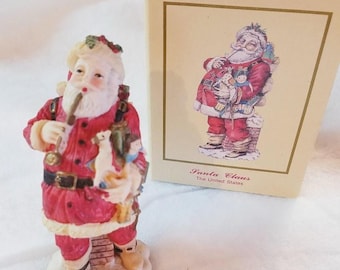 Santa Figurine, 1992 Porcelain Christmas Decor in Original Box