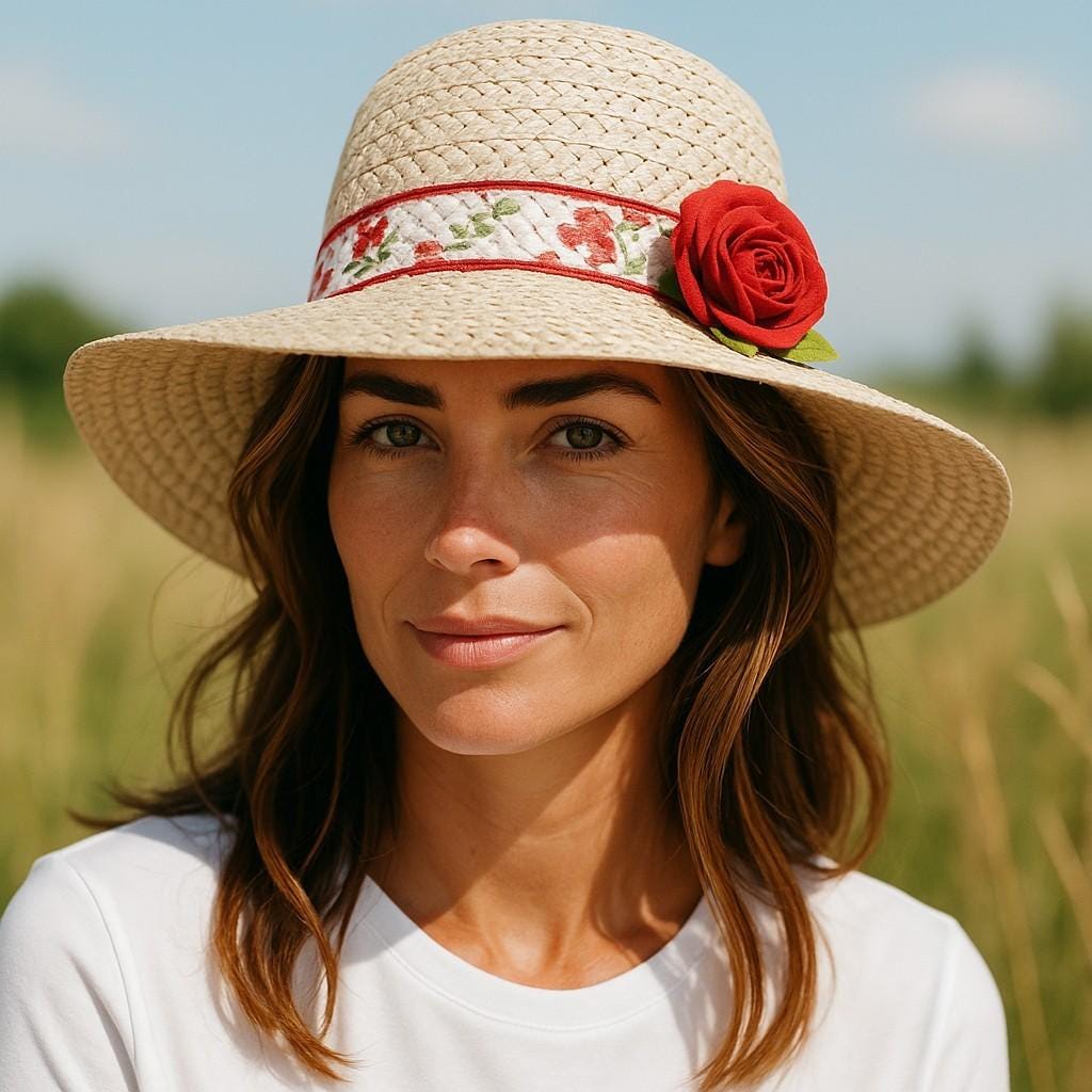 Roses ? Flowers ? Beach Summer Hat Beach Hat Rose Flower Decoration Summer Straw Hat Women  main image 4