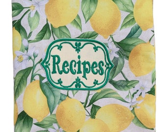 Large Lemon Recipes Book Cover or Cookbook Cover