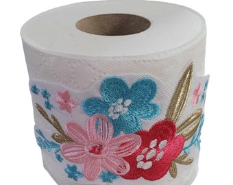 Embroidered Floral on Toilet Paper Home Decor