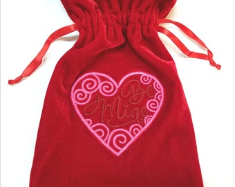 Valentine Red Velvet Pink Heart Gift Bag