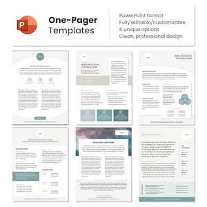 Modelli di una pagina / PowerPoint / PPT / Panoramica aziendale / Riepilogo dei servizi / 1 pagina / Volantino aziendale / Completamente modificabile