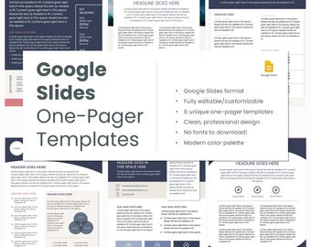 Google Slides One-Pager Templates | Executive Summary | Service Overview | 1-Pager