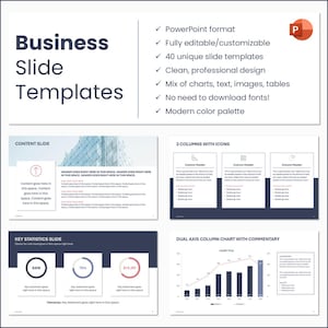 Modelos de Slides do PowerPoint | Apresentação de Negócios | 40 Designs Exclusivos | Slides de KPI | Totalmente Editáveis | Gráficos, Tabelas | Apresentação