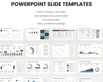 PowerPoint Slide Template: KPIs, Charts, Graphs. Fully Editable.
