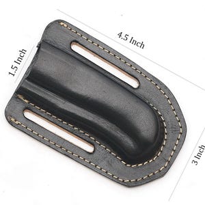 Fodero orizzontale in cuoio per coltello pieghevole Hunter Buck 110 / Buck 112 Ranger / custodia con passante per cintura.