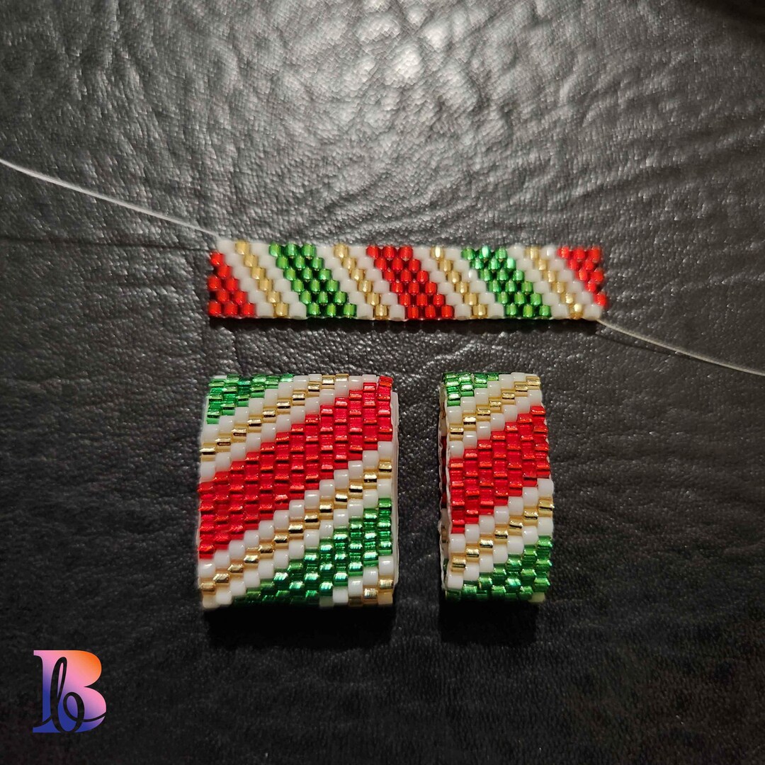 4 Color Bead Pattern Four-color Stripes Carrier Bead/wrap Bracelet Peyote TUTORIAL - 3 ...