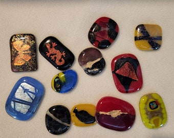 Fused Glass cabochons - oval, oblong in many colors