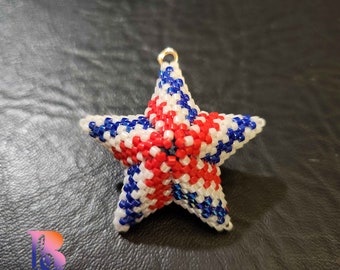 TUTORIAL - 3D Peyote Star - 3 color, 3x3 zigzag/Stephen - starry fun