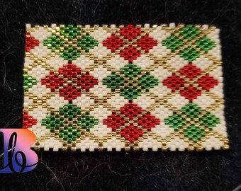 Tutorial para envolver bolígrafos con rombos medianos de peyote en 4 colores: diversión colorida