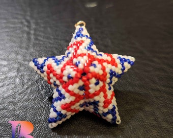 TUTORIAL - 3D Peyote Star - 3 color, 5x5 zigzag/Umberto - starry fun