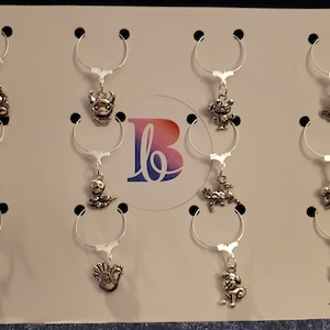Chinese Zodiac Silver Plate Wine Charms, Set of 12 - Etsy