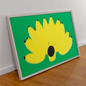 バナナプリント、ファンキーな装飾、バーカートの装飾、アパートの装飾、グリーンの壁アート、黄色、トロピカルな壁アート、フルーツ、デジタルアート、ダウンロード可能なアート