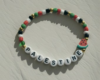 Palestine Beaded Bracelet, Friendship style bracelet for Palestine, Profits donated