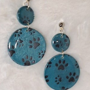 Paw Print Dangle Earrings