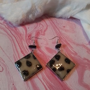 Black and White Dangle Earrings