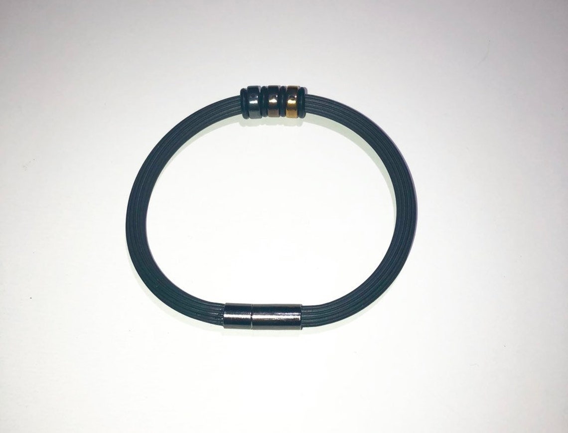 Men's Rubber Tricolor Wristband Etsy