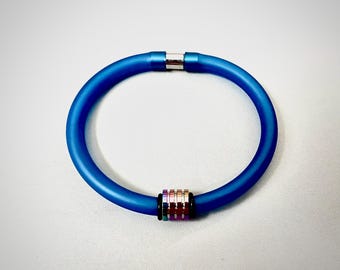 Mens Electroplate Wristband with Magnetic Clasp