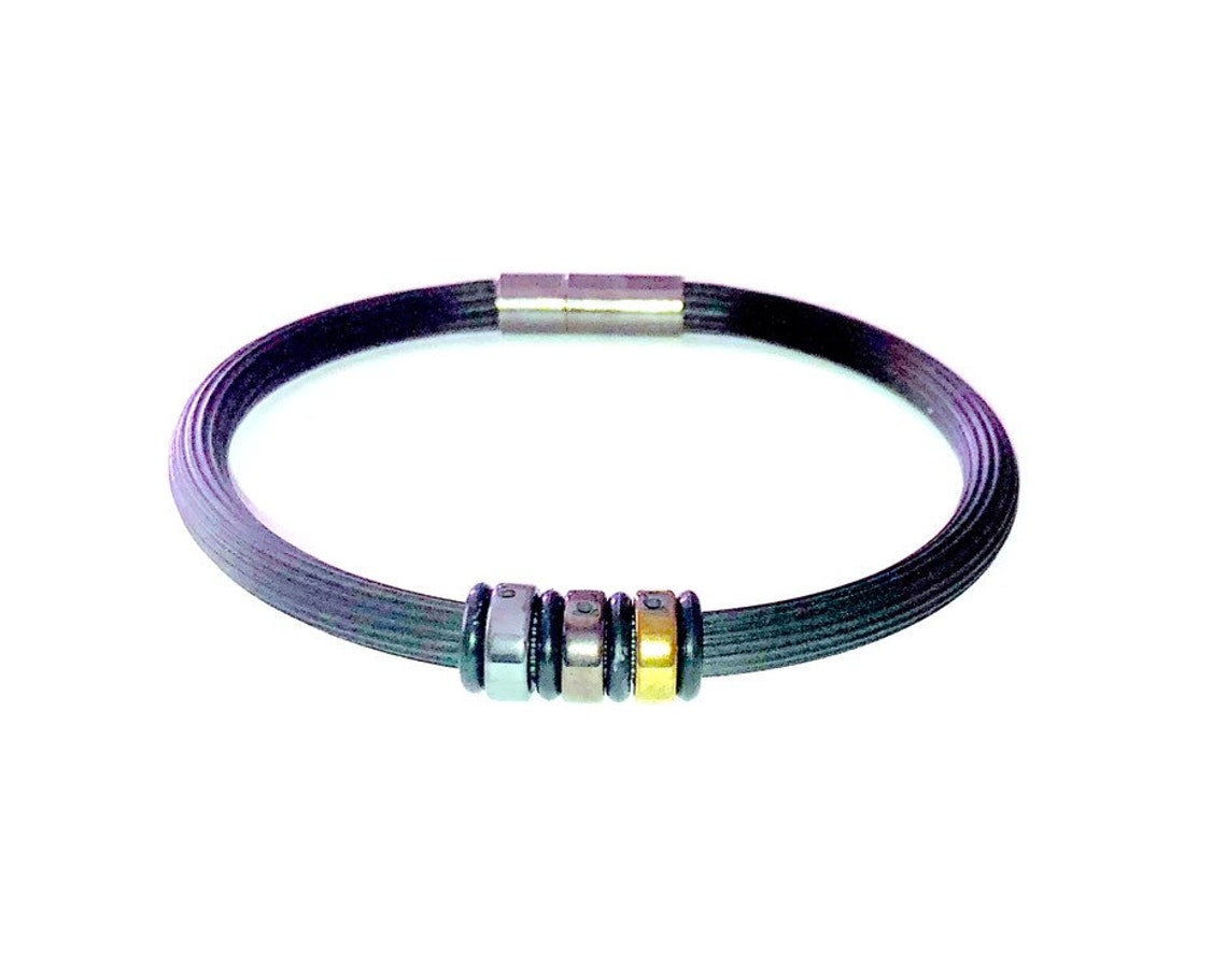 Men's Rubber Tricolor Wristband Etsy