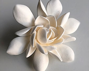 Ivory Gardenia Hair flower Bridal Hair clip Wedding Hair Fascinator Clay flowers