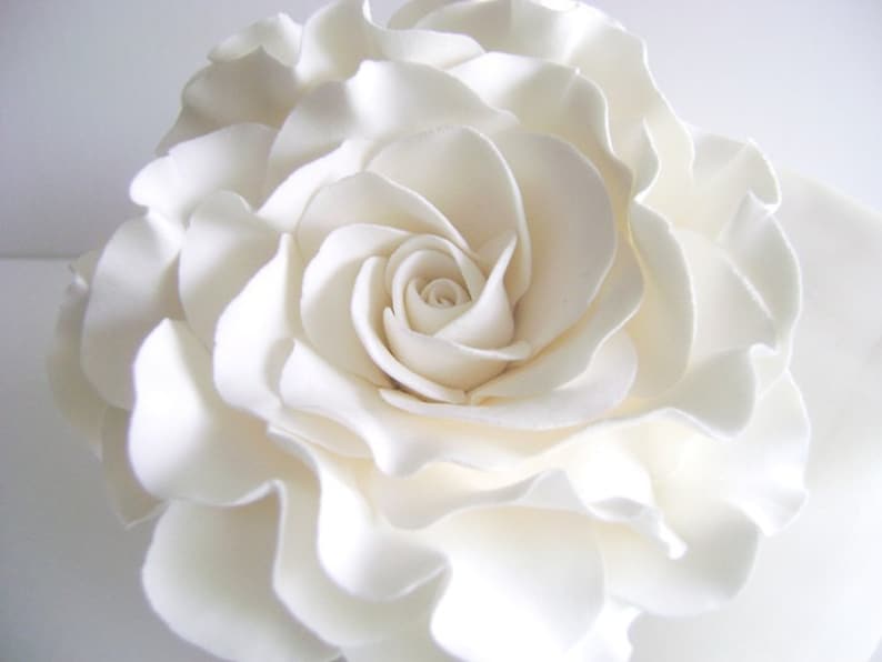 White Rose Cake Topper Flower Cake Topper Wedding Cake Flower Etsy
