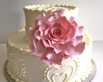 Rose Cake Topper Wedding Cake Topper Flower Cake Design Blush Rose Cake Decor Flower Clay Flower- Made-to -Order