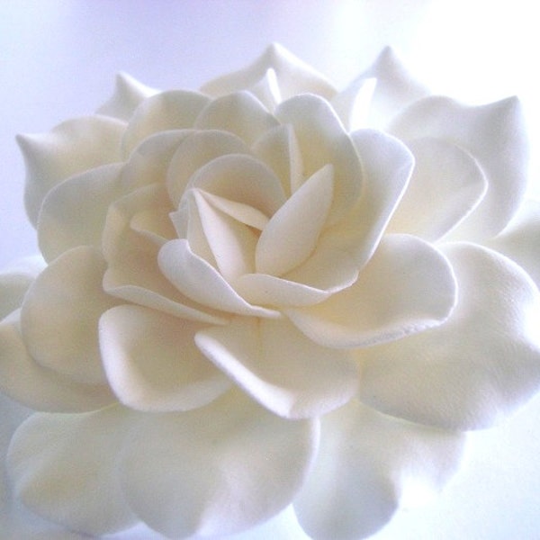 Gardenia Hair flower Bridal Hair clip Wedding Hair flower Clay flowers- Made to Order