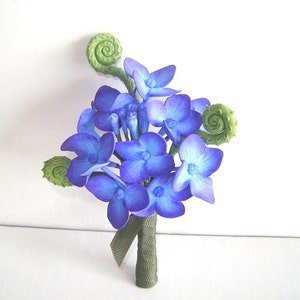 Wedding Hydrangea Boutonniere Groomsmen Blue Purple Flower Bestman Flower Made to Order image 2