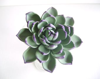 Green and Purple Succulent Cake Topper Wedding Cake Flower Clay Flowers Cake Decors