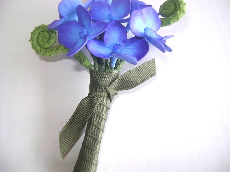 Wedding Hydrangea Boutonniere Groomsmen Blue Purple Flower Bestman Flower Made to Order image 4