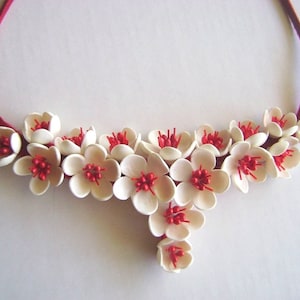 Blossoms Wedding Necklace - Red and White Bridal/Bridesmaid Necklace