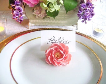 Wedding Peony Place Card Holder Flower Esort Card Holder Wedding Favors Set of 10 Made to Order