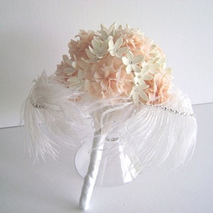 Wedding Bouquet Bridal Bouquet Alternative Wedding Bouquet Clay Carnation Stephanotis Feather bridal Bouquet-Made to Order