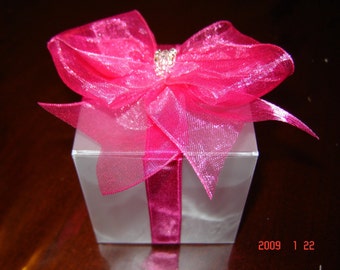 Wedding Favor Box. Hot Pink Favour Box.