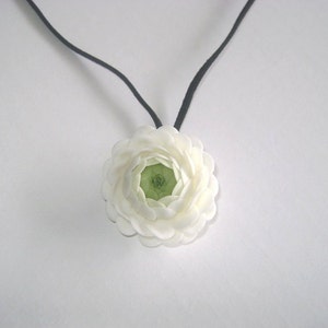 Bridesmaid Gift. White Ranunculus Necklace image 2