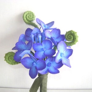 Wedding Hydrangea Boutonniere Groomsmen Blue Purple Flower Bestman Flower Made to Order image 3