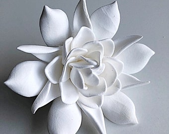 Gardenia Hair flower Bridal Hair clip Wedding Hair Fascinator Clay flowers