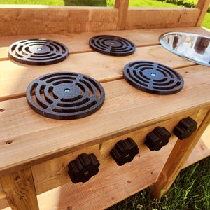 Brûleurs/boutons de commande de style multi-électrique pour la construction de cuisine de boue de bricolage. Durable et résistant aux UV/eau. Chaque ensemble comprend 4 brûleurs et 4 boutons