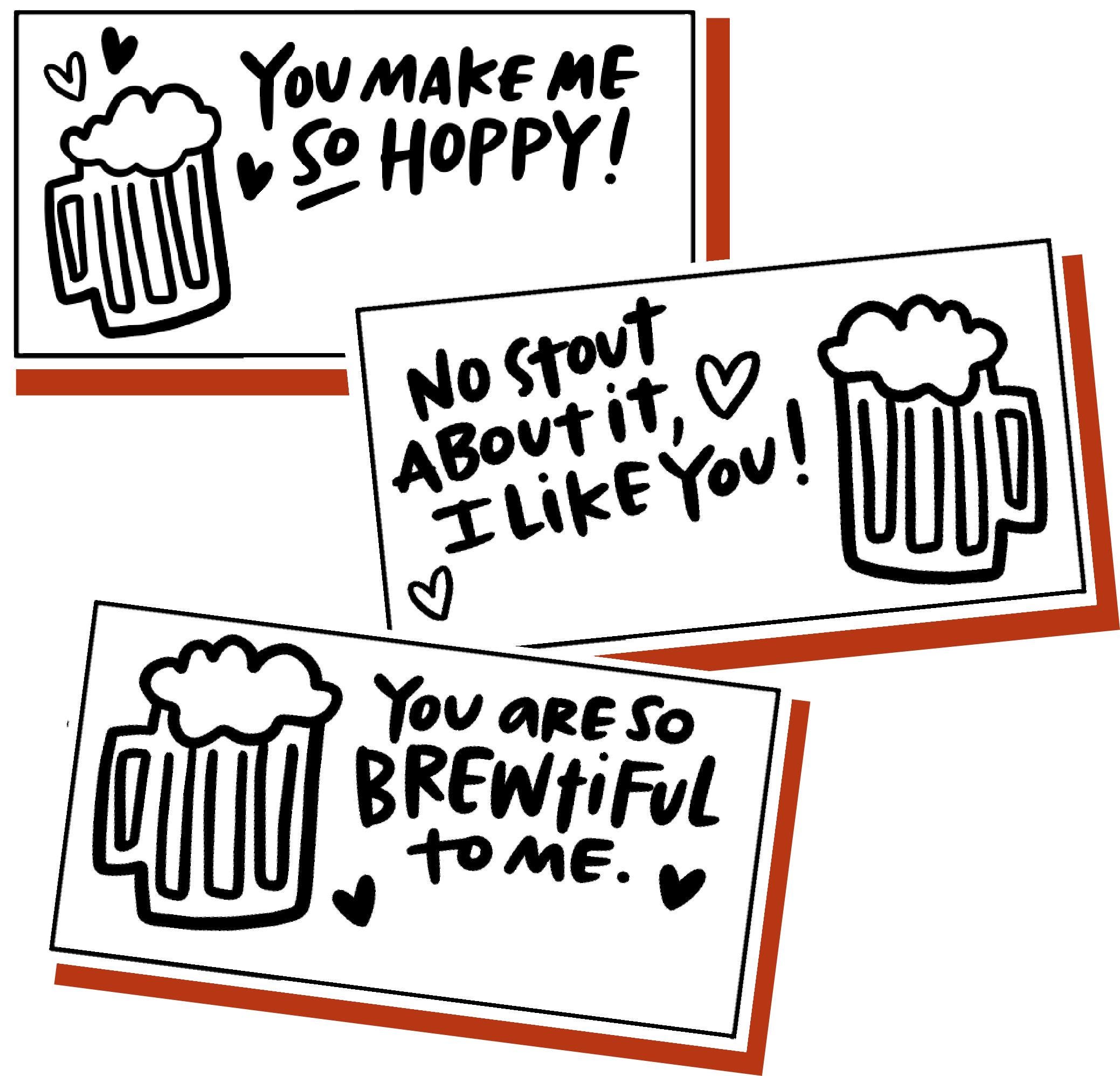 Valentine’s Day Beer Gift Tags Printable – “you Are so Brewtiful to Me ...