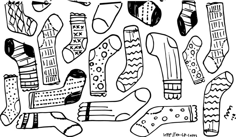 Printable Socks Coloring Page | Etsy