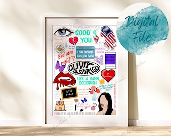Olivia Rodrigo | Lyric Print | Digital Print | Poster | Wall Art | Bedroom Decor | Song Lyric | Music Gift | Gifts For Her | Gifts For Him