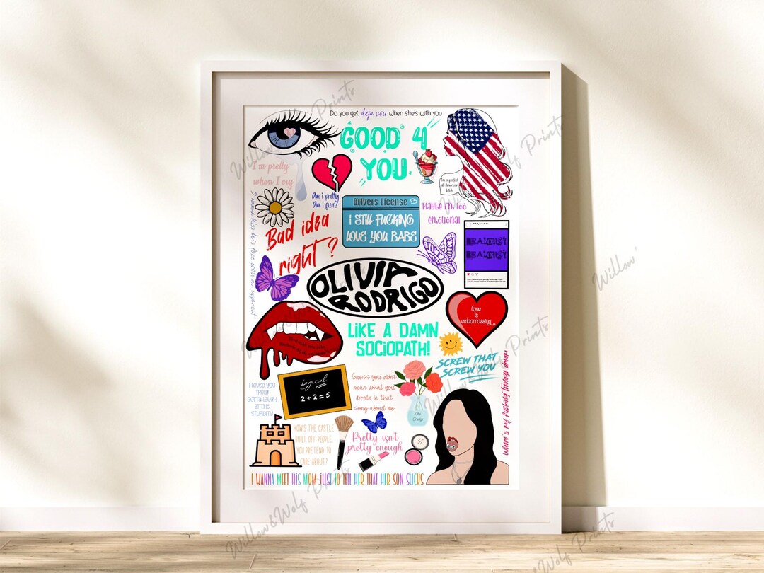 Olivia Rodrigo Print Poster Wall Art Bedroom Decor Artwork Music Print ...