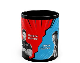 9-1-1 Eddie Diaz Mood Mug (11oz), Before Coffee, After Coffee, 911 Buddie, Ryan Guzman, Ceramic Mug, Funny Mug, Eddy Diaz