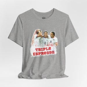 USWNT Triple Espresso Swanson Rodman Smith T-Shirt - Mallory Swanson, Trinity Rodman, Sophia Smith, USA Soccer, USWNT Shirt, Women's Soccer Athletic Heather