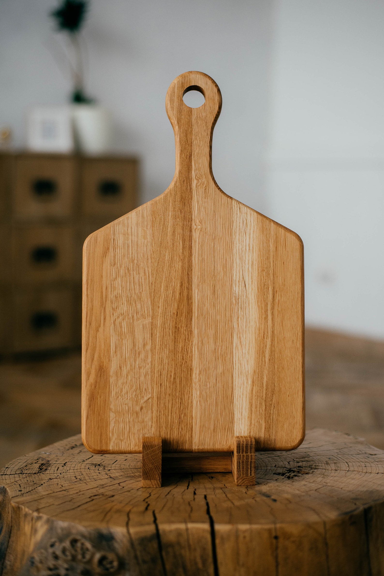Set of 3 Wooden Cutting Board With Handle, Oak Cutting and Serving