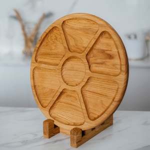 Wooden Snack Tray with 7 Section, Wooden Nut Tray, Wooden Snack Plate, Snack Bowl, Double-sided Wooden Serving Plate, Wooden Gift for Her