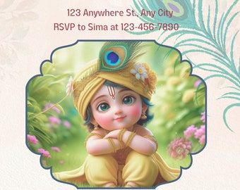 Baby Shower Invite - Krishna themed